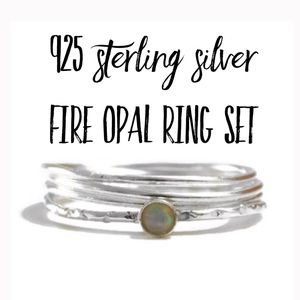 925 SS AUSTRALIAN OPAL RING SET